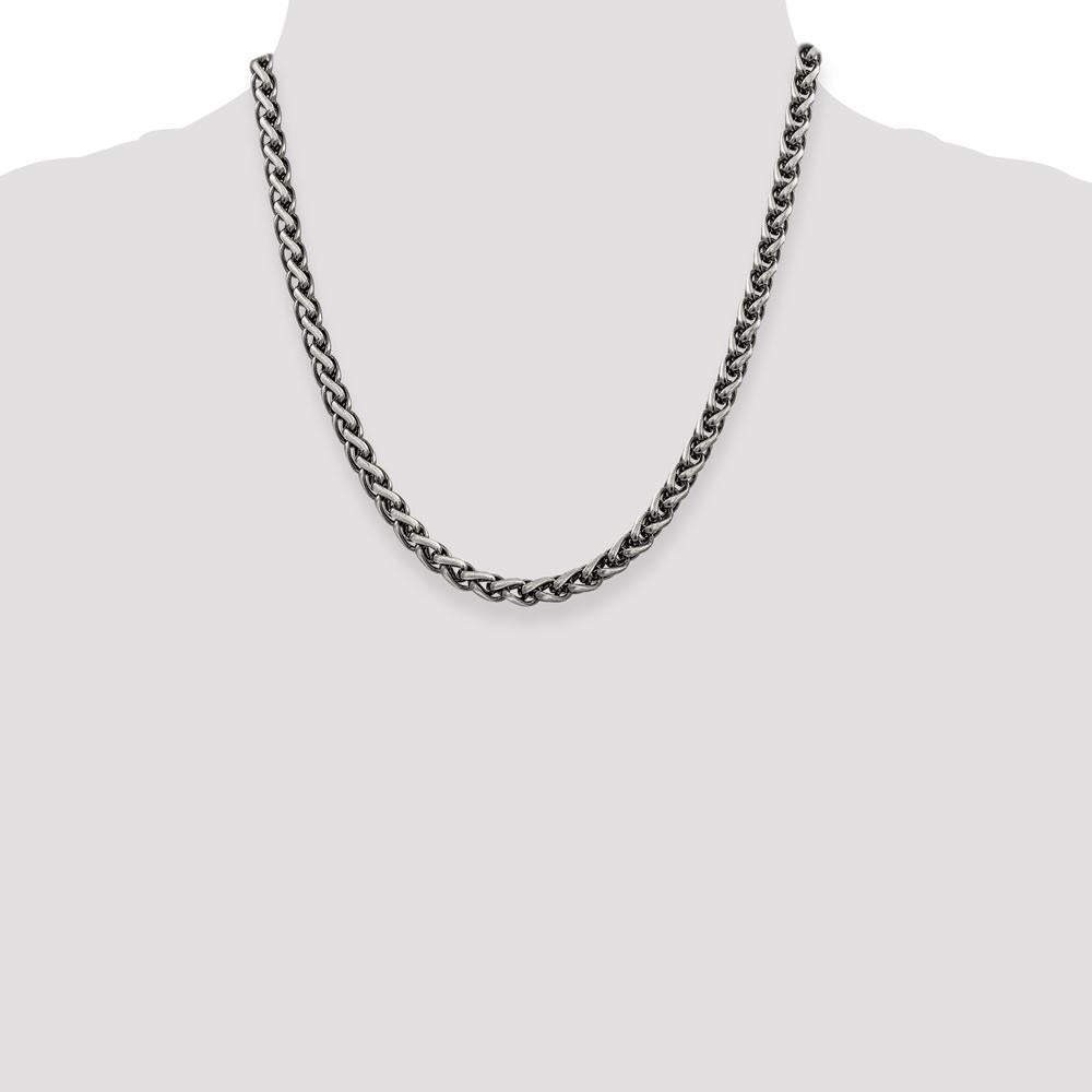 Sterling Silver 20" Antiqued Spiga Chain - 6mm Width by Lumare Gioia