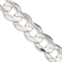 Sterling Silver 20" Beveled Curb Chain with Polished Finish and Anti-Tarnish Coating by Lumare Gioia