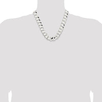 Sterling Silver 20" Beveled Curb Chain with Polished Finish and Anti-Tarnish Coating by Lumare Gioia