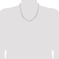 Sterling Silver 20" Curb Chain Necklace with Lobster Clasp - 7.5mm Width by Lumare Gioia
