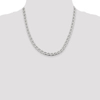 Sterling Silver 20" Diamond-Cut Flat Anchor Curb Chain - 6.5mm Width by Lumare Gioia
