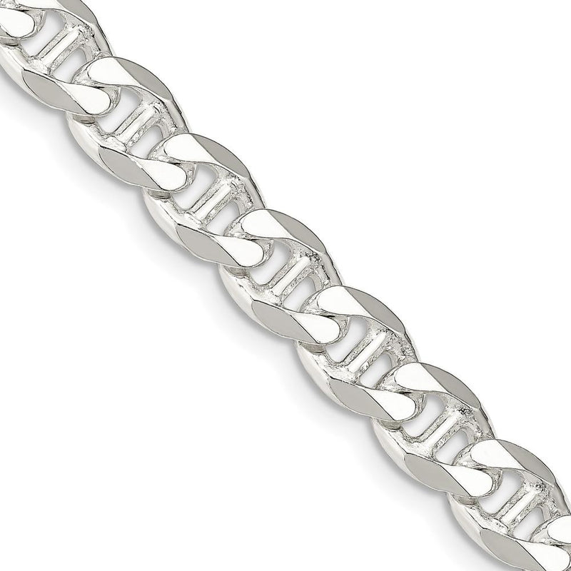 Sterling Silver 20" Diamond-Cut Flat Anchor Curb Chain - 8.25mm Width by Lumare Gioia