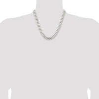 Sterling Silver 20" Domed Curb Chain Necklace - 10.7mm Width by Lumare Gioia