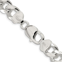 Sterling Silver 20" Domed Curb Chain with Rhodium-Plating and Diamond-Cut Texture by Lumare Gioia