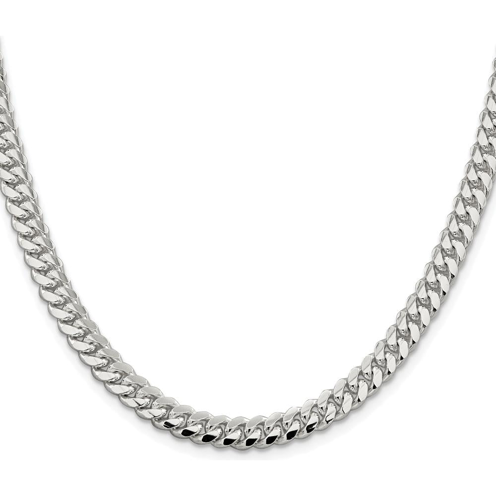 Sterling Silver 20" Domed Curb Chain with Rhodium Plating by Lumare Gioia