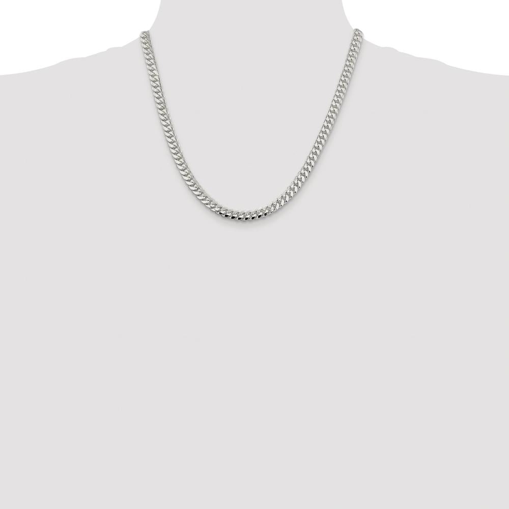 Sterling Silver 20" Domed Curb Chain with Rhodium Plating by Lumare Gioia