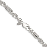 Sterling Silver 20" Figaro Chain with Diamond-Cut Links - 7mm Width by Lumare Gioia