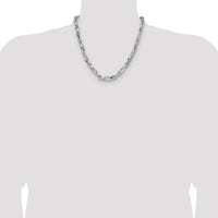 Sterling Silver 20" Figaro Chain with Diamond-Cut Links - 7mm Width by Lumare Gioia