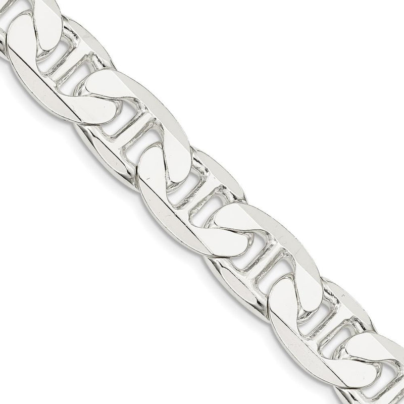 Sterling Silver 20" Flat Anchor Chain with Lobster Clasp - 11.5mm Width by Lumare Gioia
