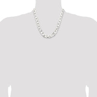 Sterling Silver 20" Flat Anchor Chain with Lobster Clasp - 11.5mm Width by Lumare Gioia