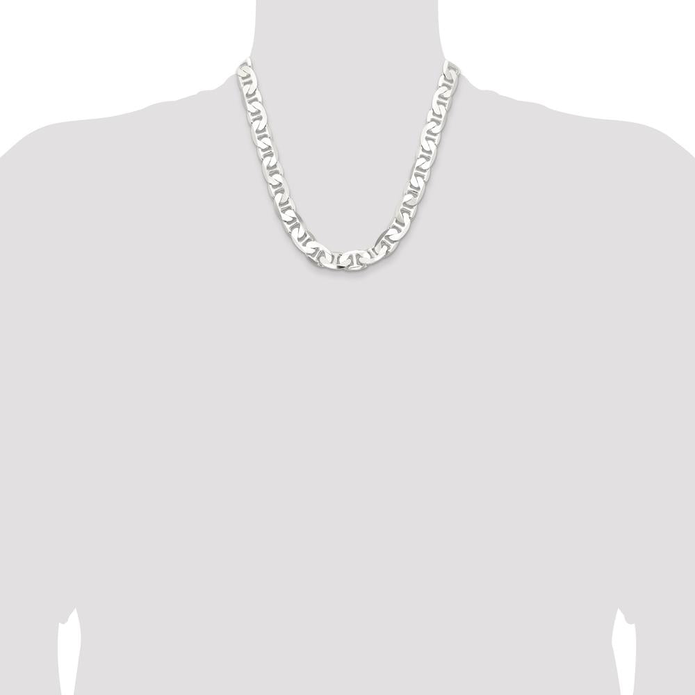 Sterling Silver 20" Flat Anchor Chain with Lobster Clasp - 11.5mm Width by Lumare Gioia