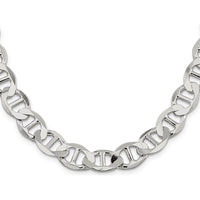 Sterling Silver 20" Flat Anchor Chain with Polished Finish - 12.3mm Width by Lumare Gioia