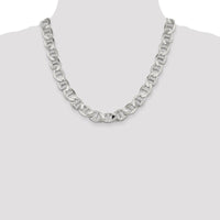 Sterling Silver 20" Flat Anchor Chain with Polished Finish - 12.3mm Width by Lumare Gioia