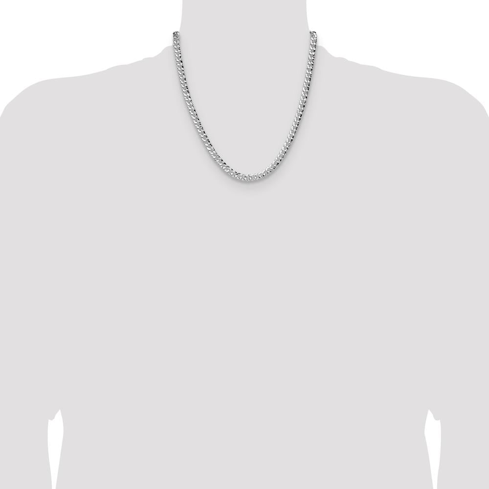 Sterling Silver 20" Hammered Curb Chain Necklace - Polished Finish by Lumare Gioia