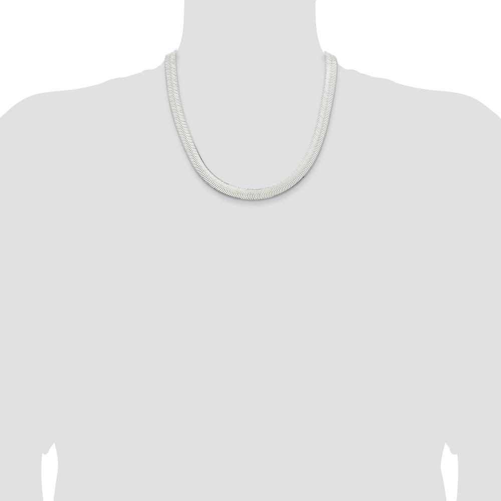Sterling Silver 20" Magic Herringbone Chain - 10.5mm Width by Lumare Gioia