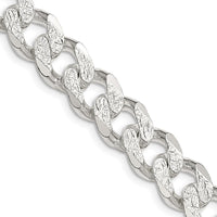 Sterling Silver 20" Pavé Curb Chain Necklace - 10.5mm Width by Lumare Gioia