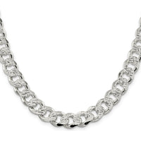 Sterling Silver 20" Pavé Curb Chain Necklace - 10.5mm Width by Lumare Gioia