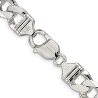 Sterling Silver 20" Pavé Curb Chain Necklace - 10.5mm Width by Lumare Gioia