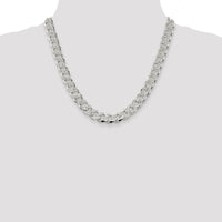 Sterling Silver 20" Pavé Curb Chain Necklace - 10.5mm Width by Lumare Gioia