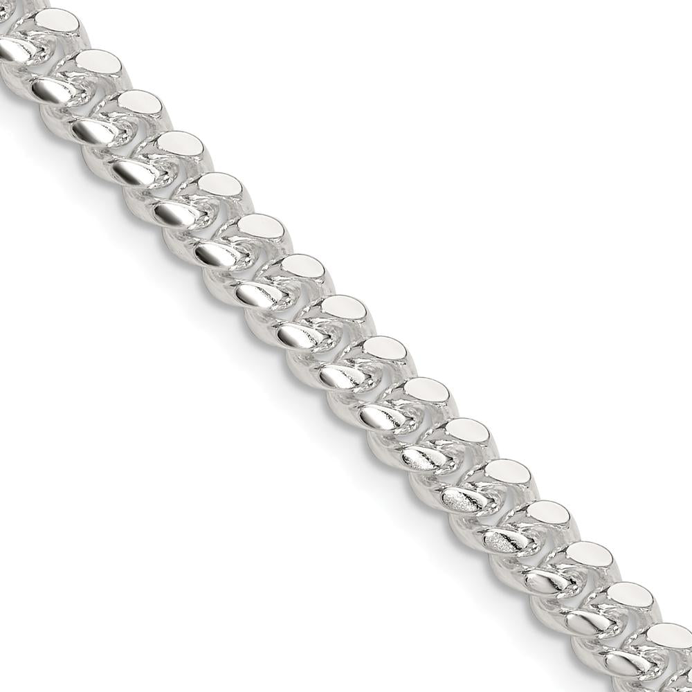 Sterling Silver 20" Polished 5.7mm Domed Curb Chain with Lobster Clasp - Anti-Tarnish Finish by Lumare Gioia
