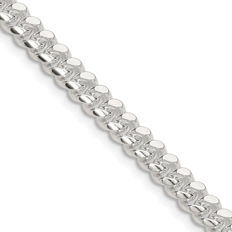 Sterling Silver 20" Polished 5.7mm Domed Curb Chain with Lobster Clasp - Anti-Tarnish Finish by Lumare Gioia