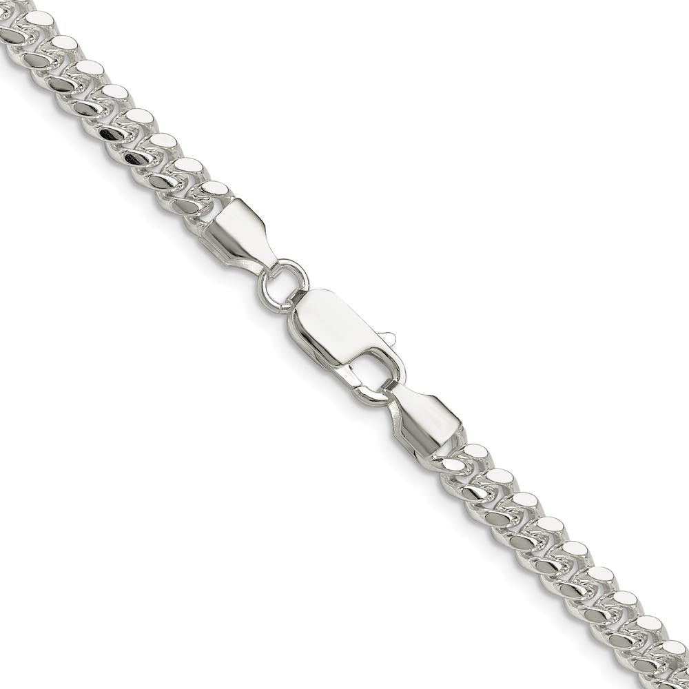 Sterling Silver 20" Polished 5.7mm Domed Curb Chain with Lobster Clasp - Anti-Tarnish Finish by Lumare Gioia
