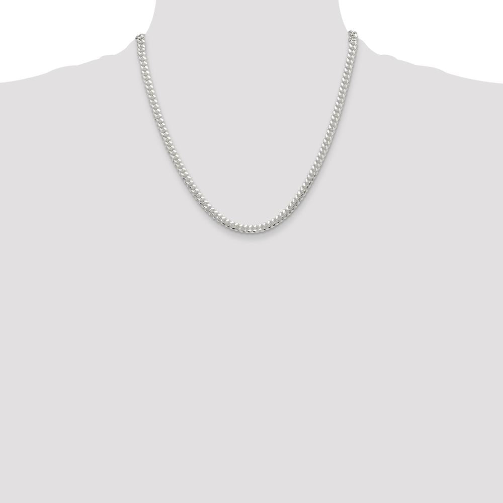 Sterling Silver 20" Polished 5.7mm Domed Curb Chain with Lobster Clasp - Anti-Tarnish Finish by Lumare Gioia