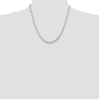 Sterling Silver 20" Polished and Diamond-Cut Mariner Link Chain with Lobster Clasp by Lumare Gioia
