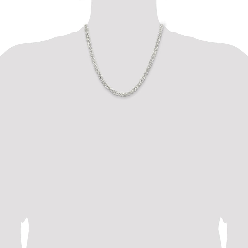 Sterling Silver 20" Polished Byzantine Chain - 5.5mm Width by Lumare Gioia