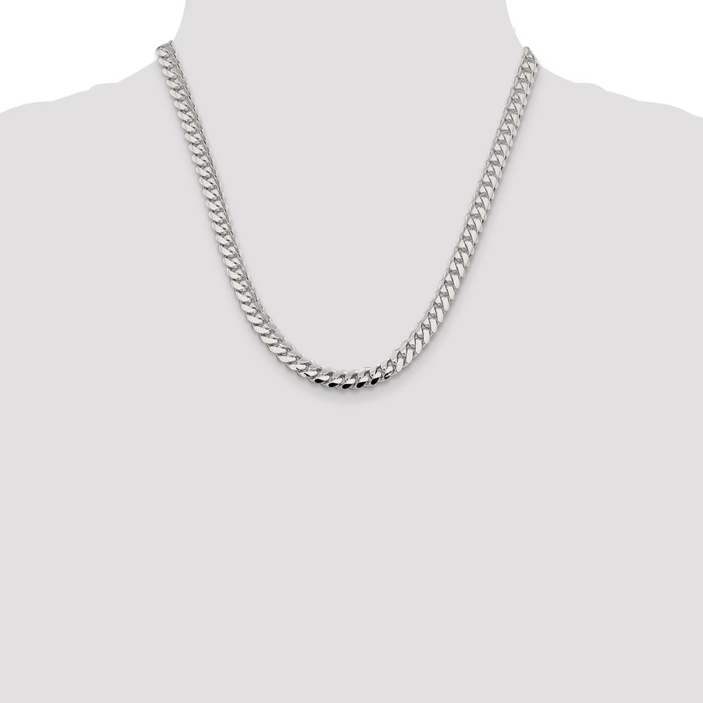 Sterling Silver 20" Polished Domed Curb Chain - 7mm Width by Lumare Gioia