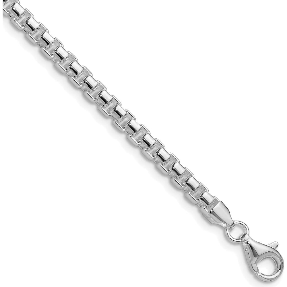 Sterling Silver 20" Rhodium-Plated 4mm Box Chain with Lobster Clasp by Lumare Gioia