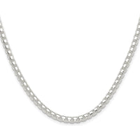 Sterling Silver 20" Rhodium-Plated 4mm Box Chain with Lobster Clasp by Lumare Gioia