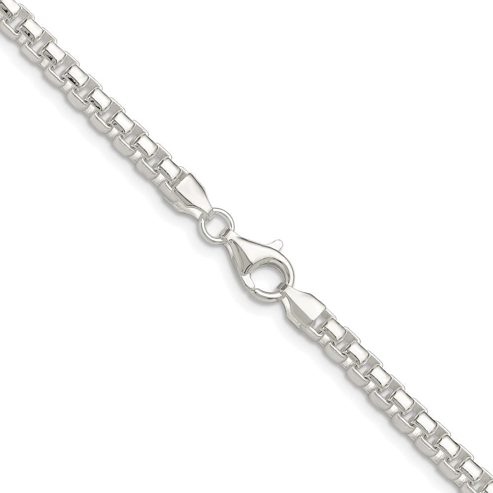 Sterling Silver 20" Rhodium-Plated 4mm Box Chain with Lobster Clasp by Lumare Gioia