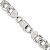 Sterling Silver 20" Rhodium-Plated 8.3mm Pavé Curb Chain Necklace by Lumare Gioia