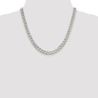 Sterling Silver 20" Rhodium-Plated 8.3mm Pavé Curb Chain Necklace by Lumare Gioia