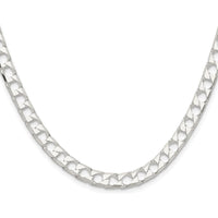 Sterling Silver 20" Rhodium-Plated Diamond-Cut Square Curb Chain - 5.75mm Width by Lumare Gioia