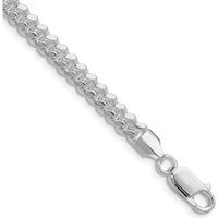 Sterling Silver 20" Rhodium-Plated Polished 5.7mm Domed Curb Chain with Lobster Clasp by Lumare Gioia