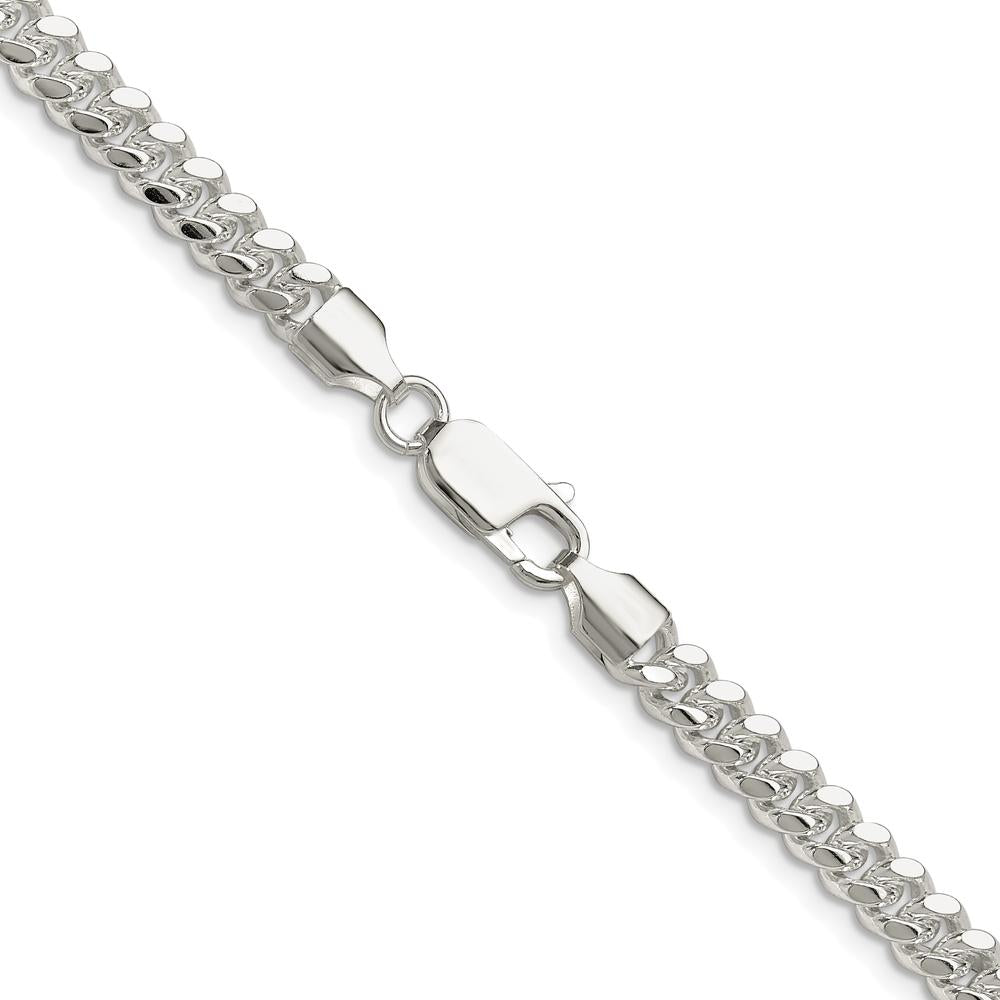 Sterling Silver 20" Rhodium-Plated Polished 5.7mm Domed Curb Chain with Lobster Clasp by Lumare Gioia