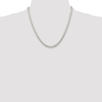 Sterling Silver 20" Rhodium-Plated Polished 5.7mm Domed Curb Chain with Lobster Clasp by Lumare Gioia