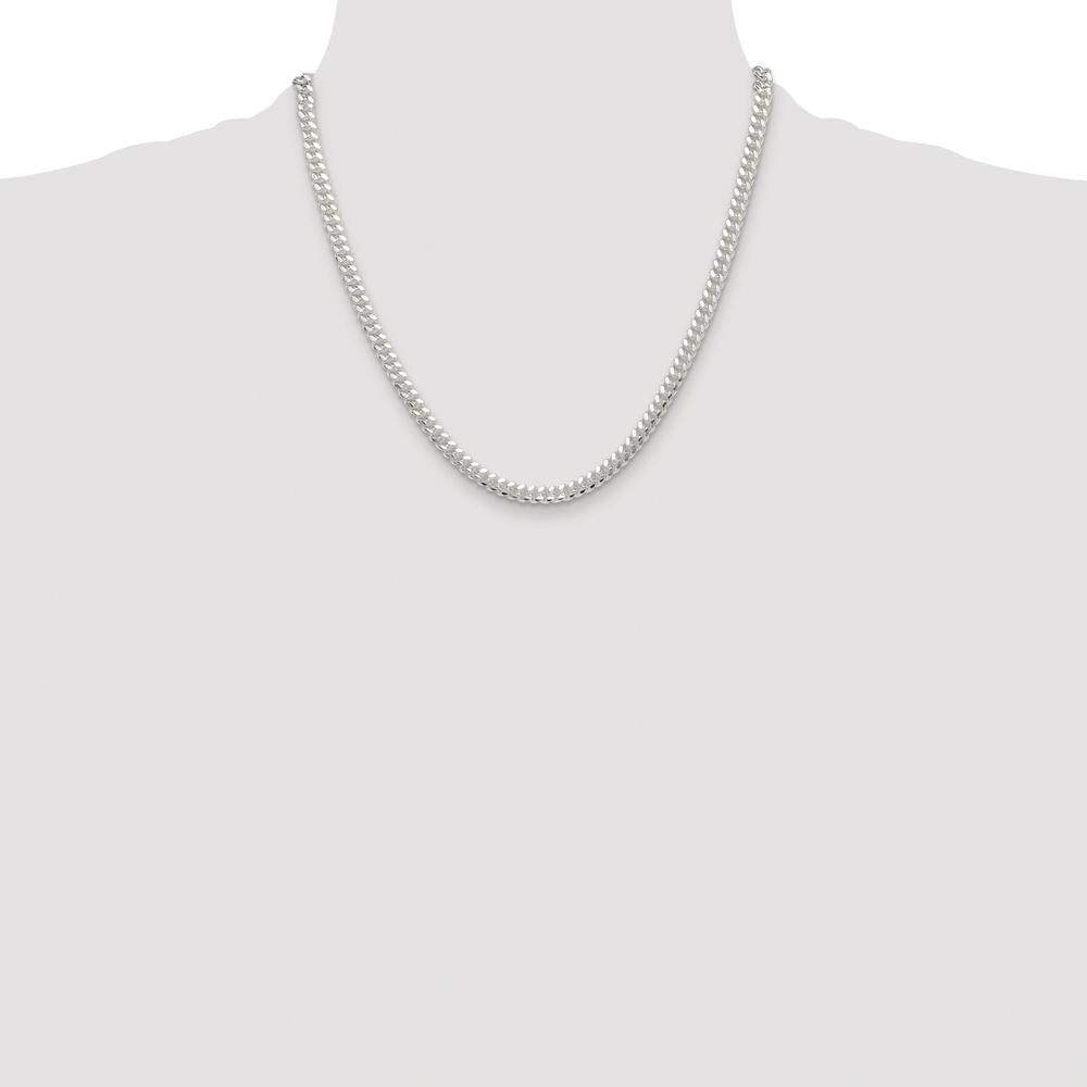 Sterling Silver 20" Rhodium-Plated Polished 5.7mm Domed Curb Chain with Lobster Clasp by Lumare Gioia