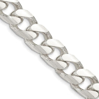Sterling Silver 22" 11mm Domed Curb Chain with Diamond-Cut Texture - Polished Finish by Lumare Gioia