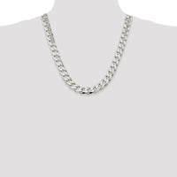 Sterling Silver 22" 13mm Polished Curb Chain with Lobster Clasp - Solid 925 Silver by Lumare Gioia