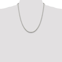 Sterling Silver 22" 3.25mm Box Chain Necklace with Polished Finish and Anti-Tarnish Coating by Lumare Gioia