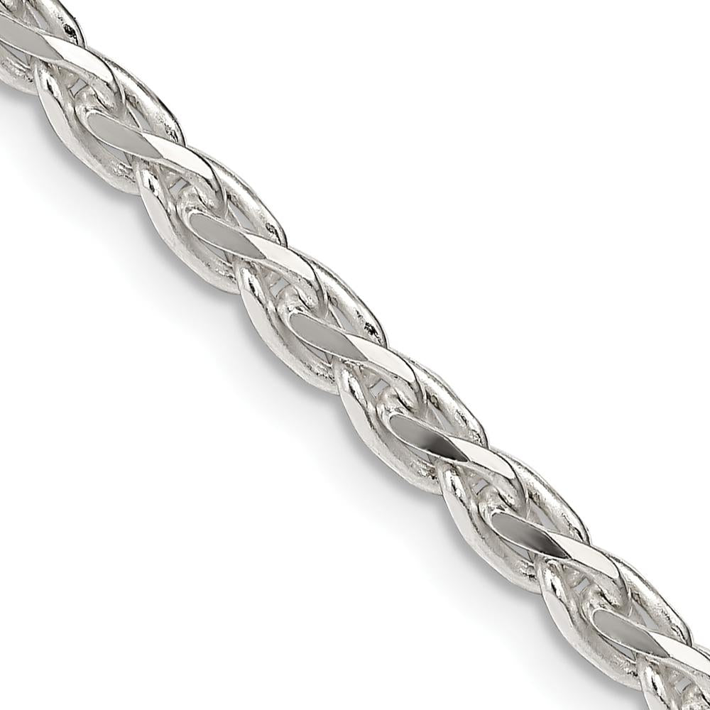Sterling Silver 22" 3.5mm Diamond-Cut Spiga Chain Necklace by Lumare Gioia