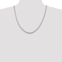 Sterling Silver 22" 3.75mm Box Chain Necklace with Polished Finish by Lumare Gioia