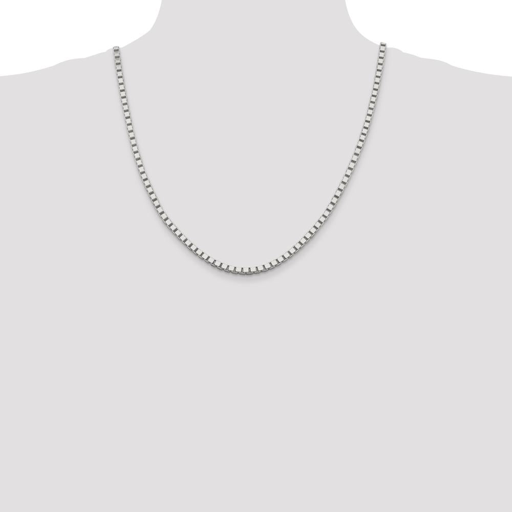 Sterling Silver 22" 3.75mm Box Chain Necklace with Polished Finish by Lumare Gioia