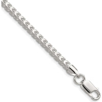 Sterling Silver 22" 4.0mm Diamond-Cut Square Franco Chain with Lobster Clasp by Lumare Gioia