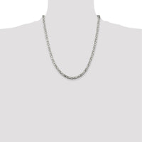 Sterling Silver 22" 4.25mm Polished Byzantine Chain Necklace with Lobster Clasp by Lumare Gioia