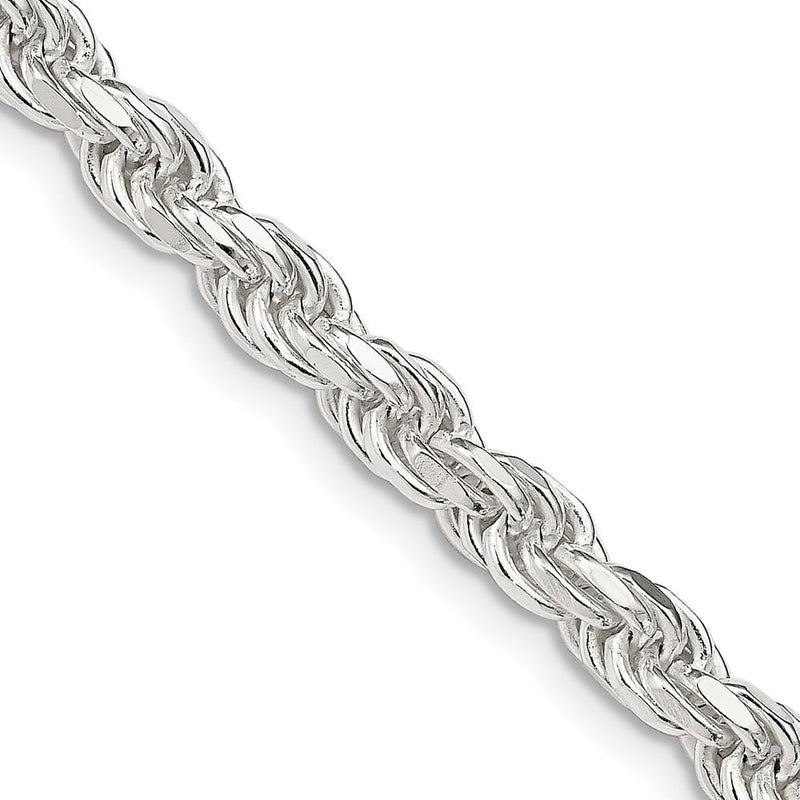 Sterling Silver 22" 4.6mm Diamond-Cut Rope Chain with Lobster Clasp by Lumare Gioia