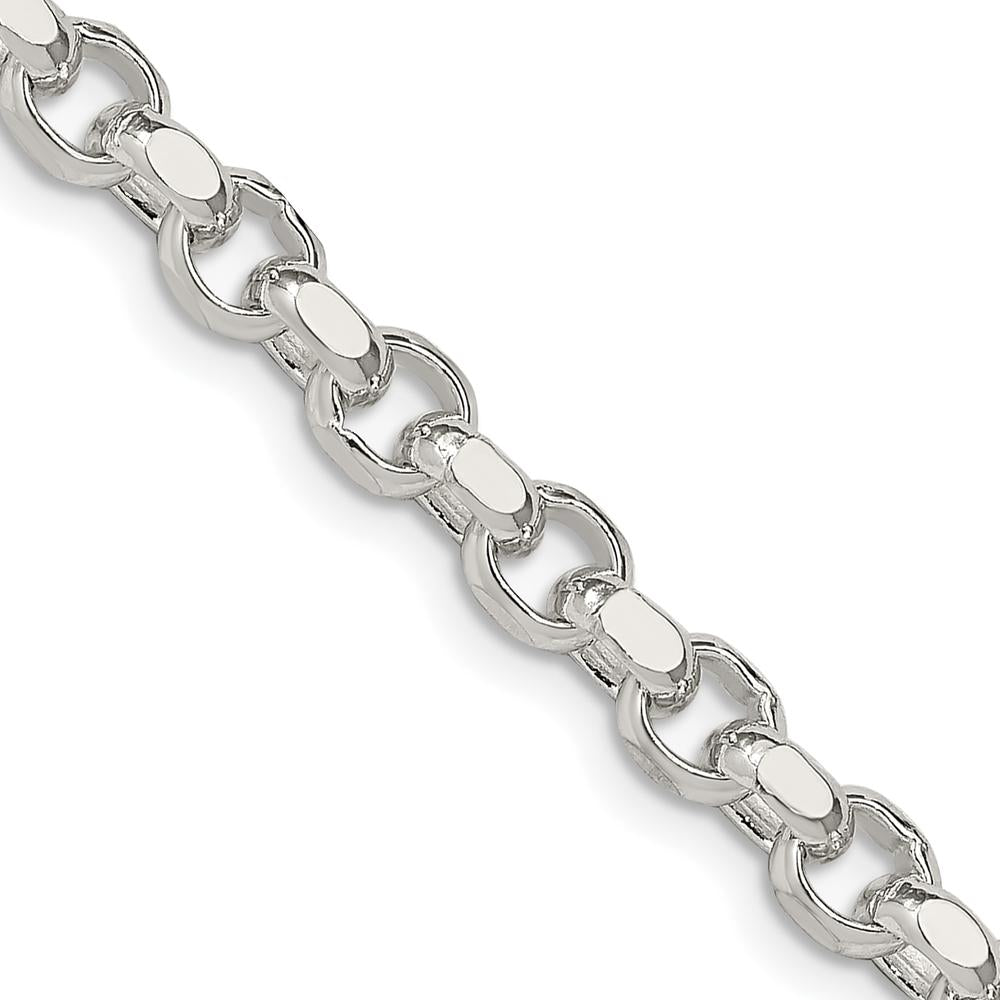 Sterling Silver 22" 4mm Diamond-Cut Rolo Chain Necklace by Lumare Gioia